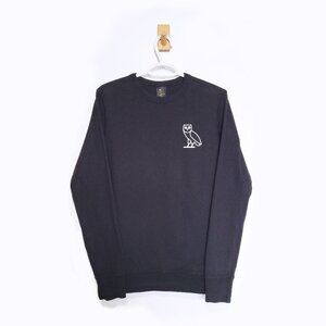 OVO Black Cotton Long Sleeve Shirt with Logo - Size Small